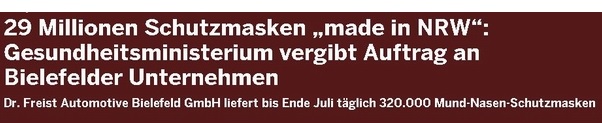 29 Millionen Schutzmasken "Made in NRW"!